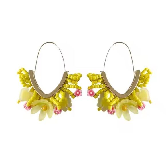 Anthropologie Jewelry - Bohemian hoop earrings N244